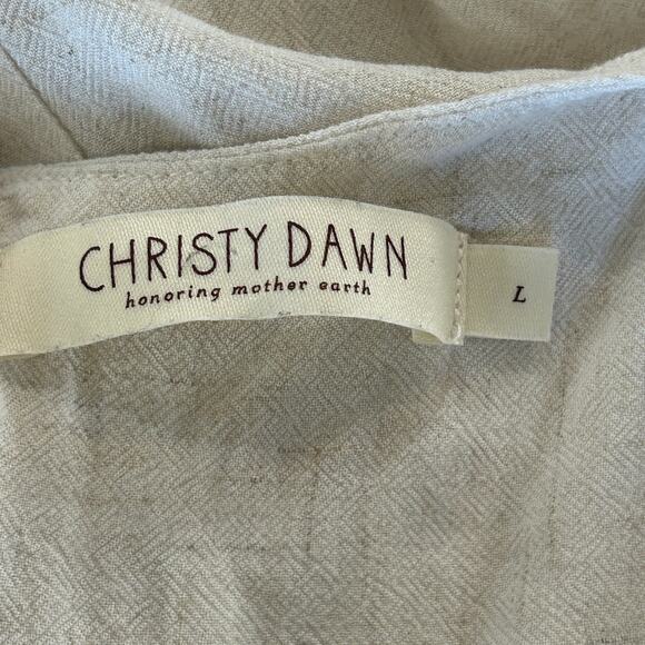 Christy Dawn Scarlet Dress Large Beige Midi Cottagecore Quiet Luxury Minimalist - Picture 11 of 14